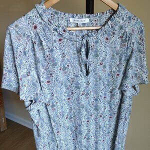 Rose & Olive Short Sleeve Floral Blouse - Size 2X